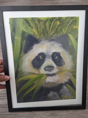 Oil Painting Panda habitat 11x14 measurements
